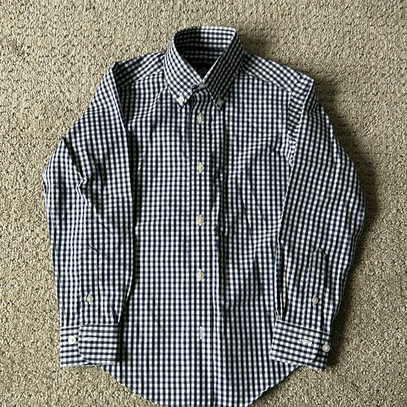 Boys blue checked Brooks brothers shirt Sz XS - Picture 2 of 4